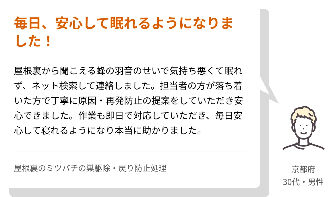 手際がよく説明も丁寧でした！ 兵庫県 60代男性
